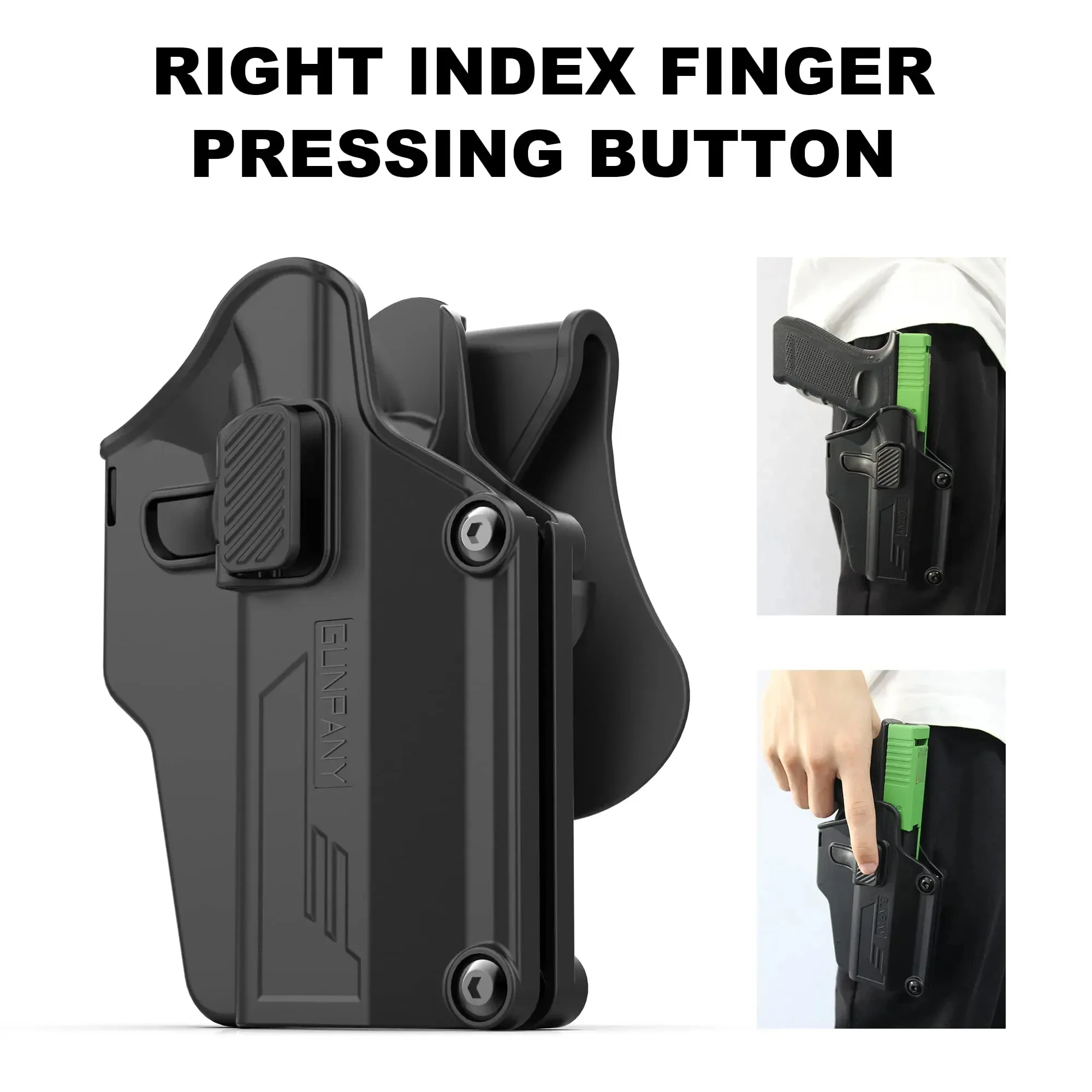 Vector Optics Universal Holster and Autolocking Pistol Holster Case Carry Polymer Right-hand Holsters With Quick Draw Release