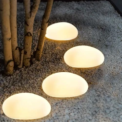 Waterproof Solar Pebble Rock Lights Outdoor, LED Glowing Cobblestone Landscape Lights for Garden Pathway Yard Patio Decorative