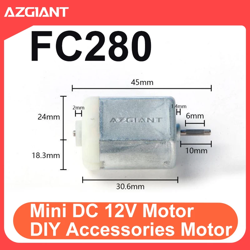 

Azgiant 5PCS FC280 45MM 15000PRM Reverse Brush DC 12V Motor High Torque High Power For Auto Replacement Parts OEM DIY Power Toys