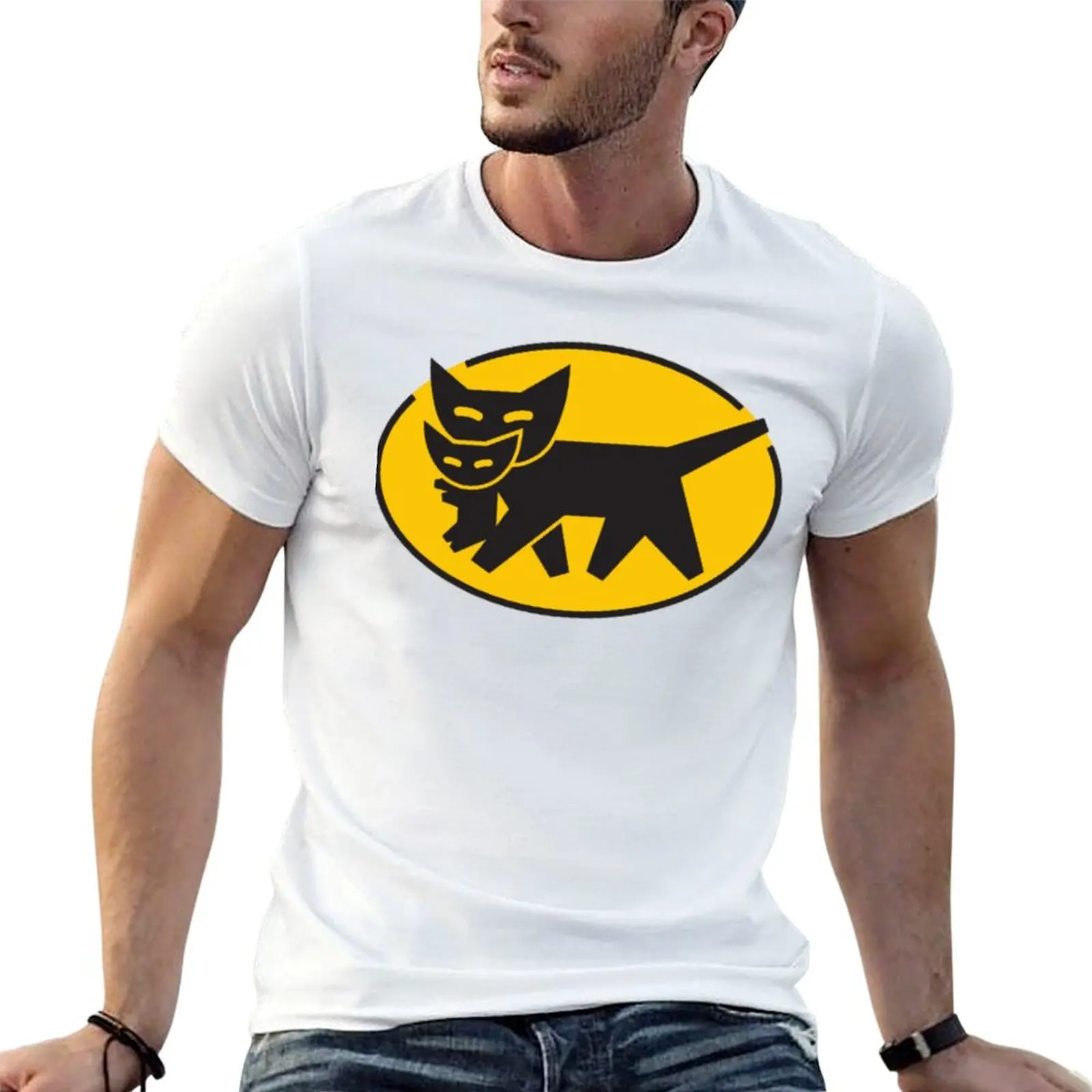 Yamato Transport kuroneko T-Shirt Plus Size Workout Short Sleeve Top