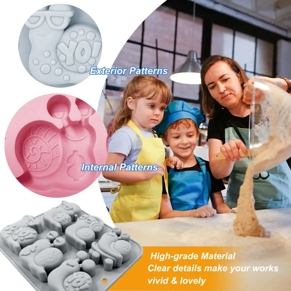 Snail Shaped Mousse Cake Mold 6 Options Flexible Chocolate Dessert Mold Reusable Non-Stick Baking Mould Dessert Making