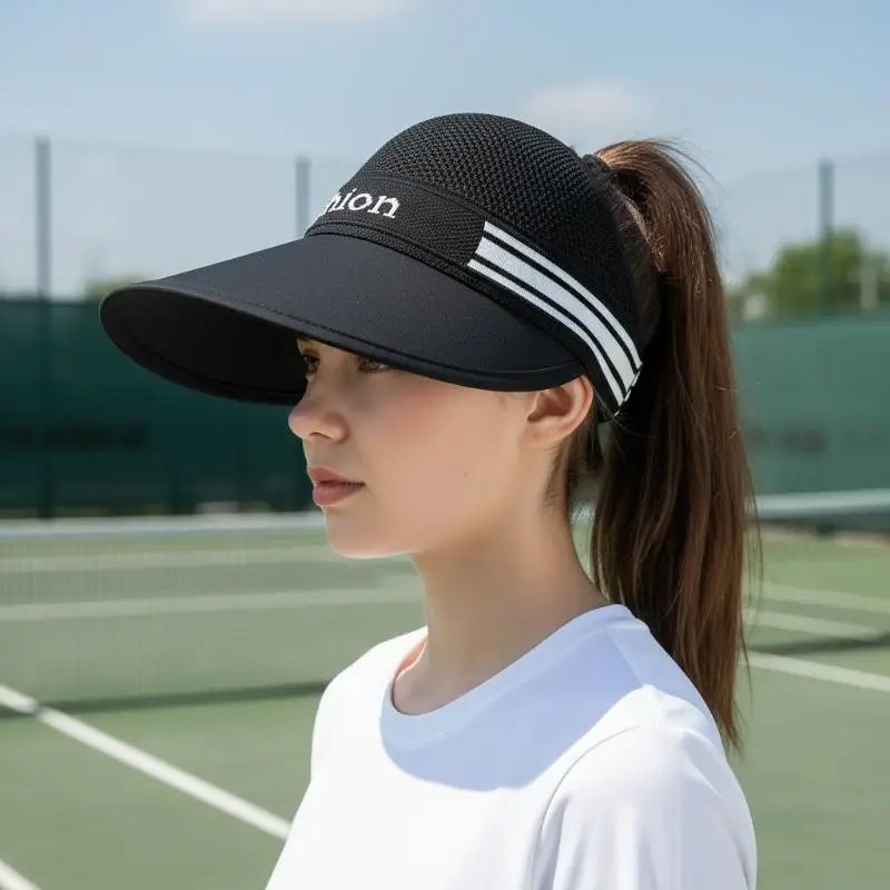 Fashion Half-Open Hat Wide-Brimmed Straw Hat For Women Sun Protection Foldable And Stylish For Hiking Beach Trips Daily Wear