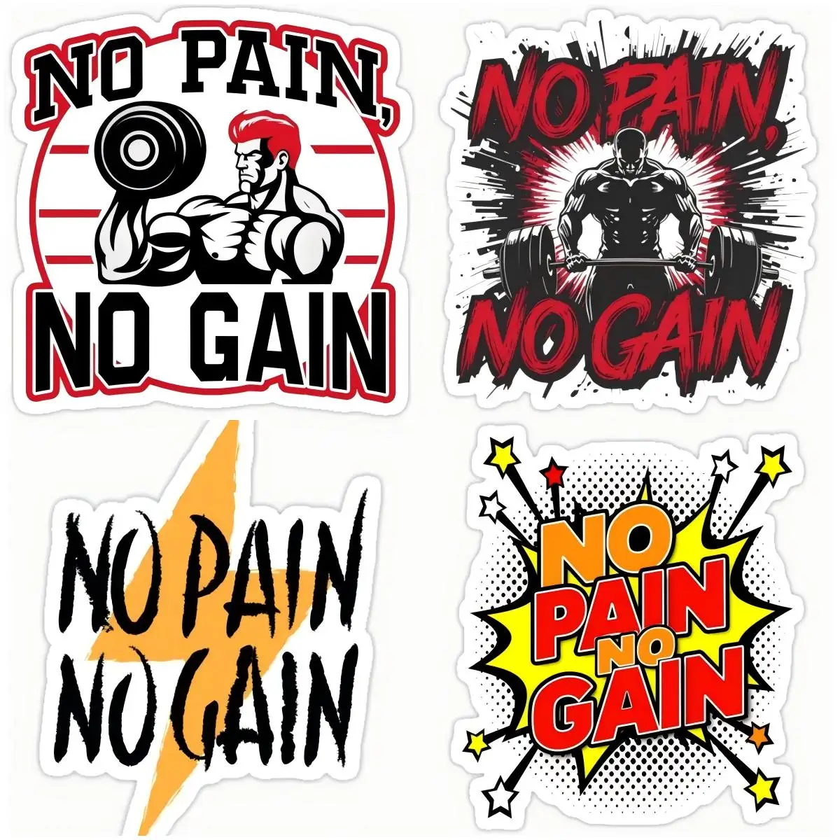 

NO PAIN NO GAIN Stickers Vinyl Auto Motor Decoration Bumper Rear Window Badge Decal Car Stickers