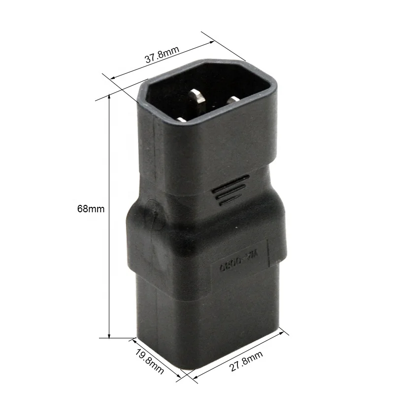 Power Converter AC Adapt IEC320 C14 Male To IEC 320 C19 Female Power Converter AC Adapter IEC320 C14 Male To IEC 320 C19 Female