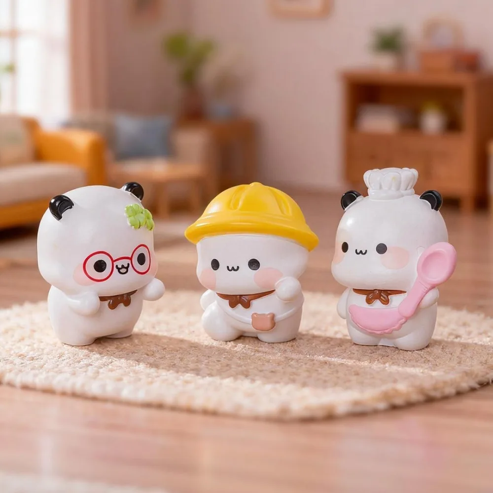 20 Pieces Random Mini Resin Figurines Cute Cartoon Dudu Bubu Ornaments For Micro Landscape DIY Craft Desktop Home Decor Display