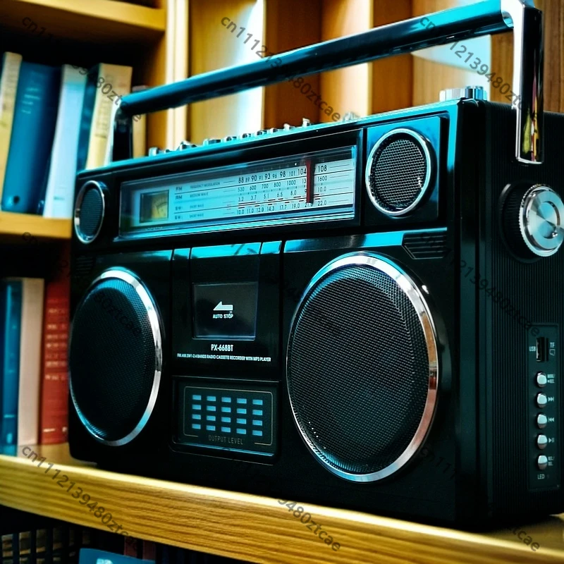 European Retro Dual Channel Stereo Cassette Recorder Radio Rechargeable Bluetooth Audio Player