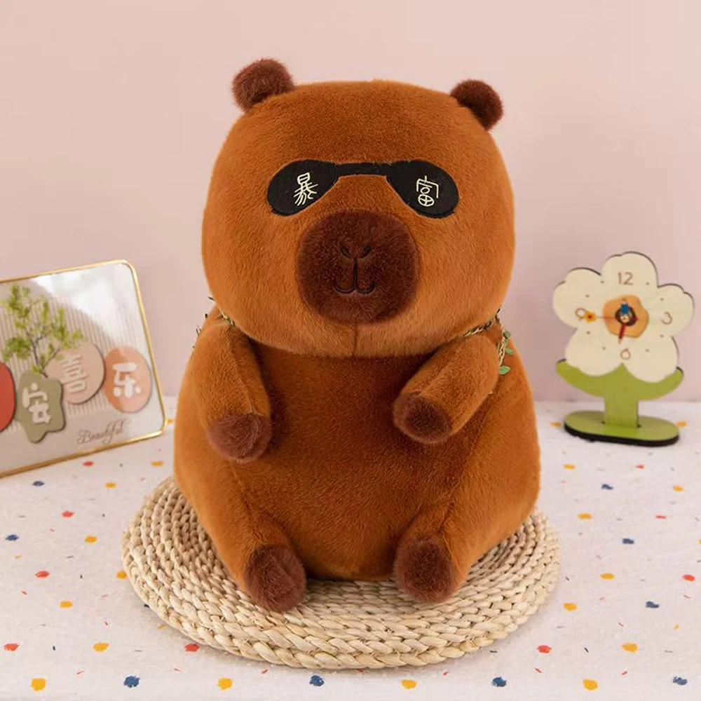 

Lovely To Be Rich Capybara Plush Toy Fluffy Gourd Backpack Capybara Cotton Doll Cute Soft Capybara Stuffed Doll Friends Gift