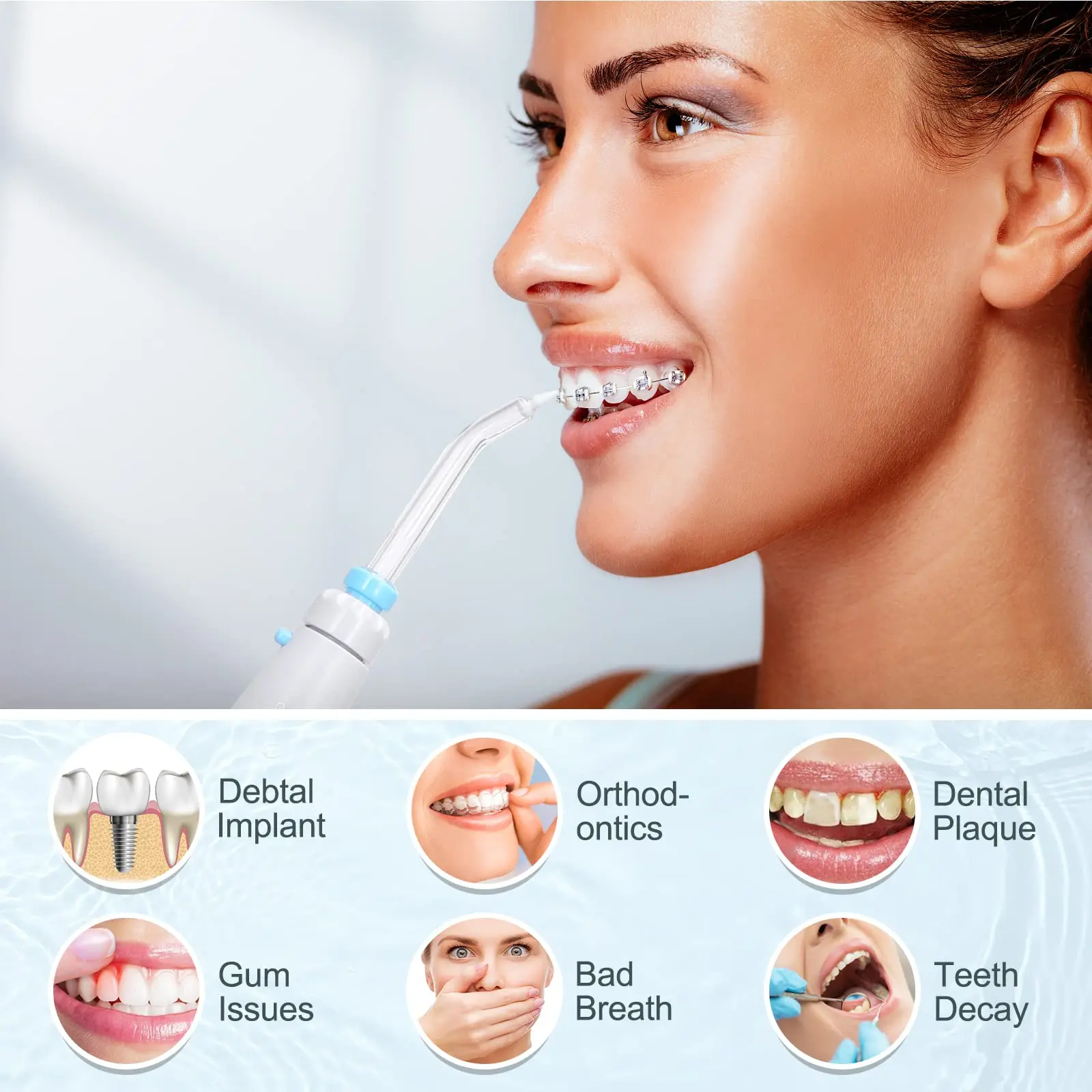 with 10 Pressures \u0026 8 Tips 600ml Water Flosser for Family water flosser