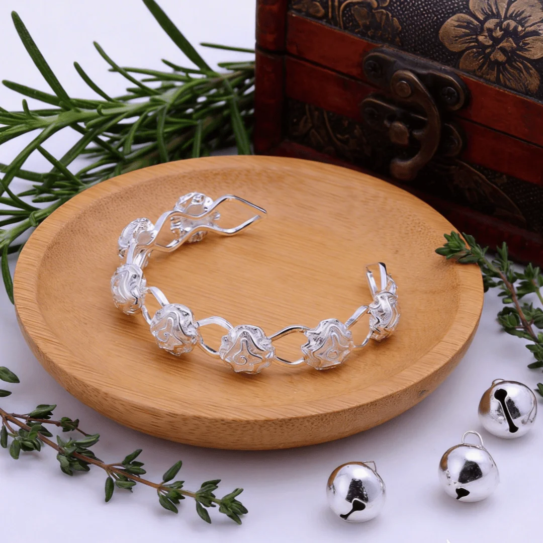 925 sterling silver bangle fashion lovely seven roses flower bracelet Versatile classic models jewelry wedding accessories