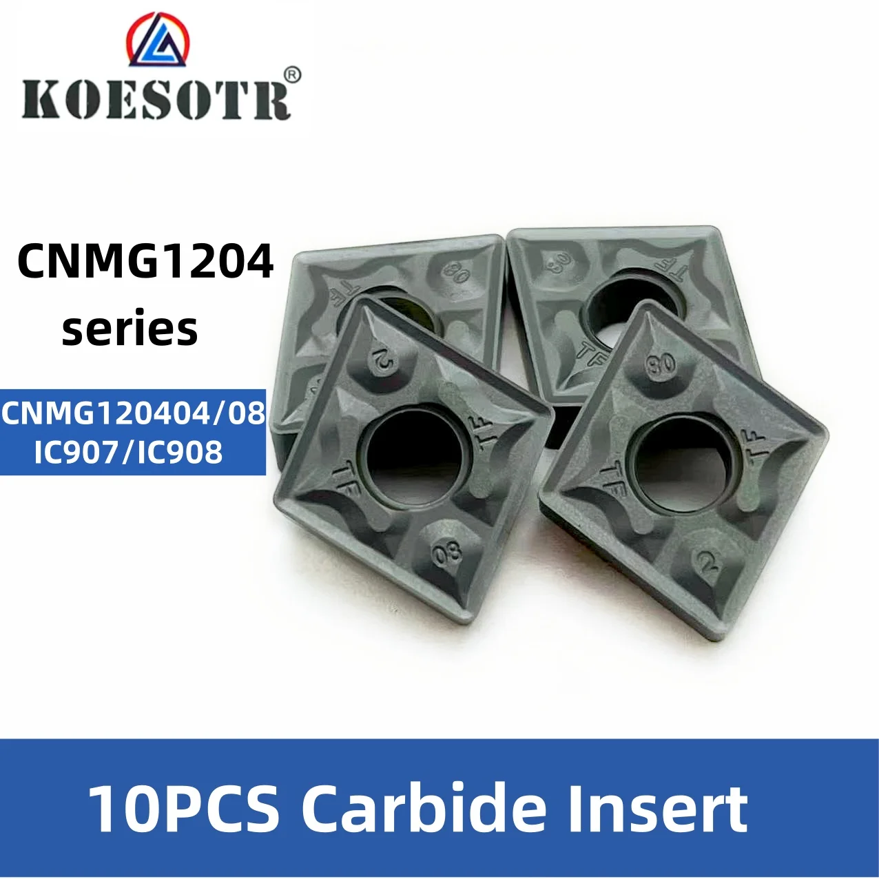 10pcs Carbide Insert CNMG120408 CNMG120404-TF IC907 IC908 CNC Lathe Turning Tool CNMG 120404 120408 Blade Metal Cutter CNMG