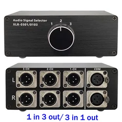 1 in 3 out 3 in 1 out Audio INPUT XLR Signal Cable Splitter Selector Switcher Switch Schalter Source Connector XLR selector