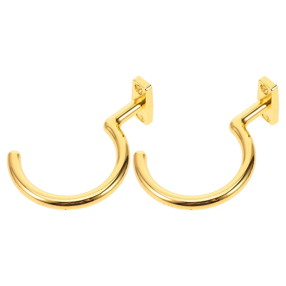 

1 Pair Goldtone Iron Hooks Pool Table Accessories Durable Material Storage Hook Billiard Stick Holder Play Room Snooker Party