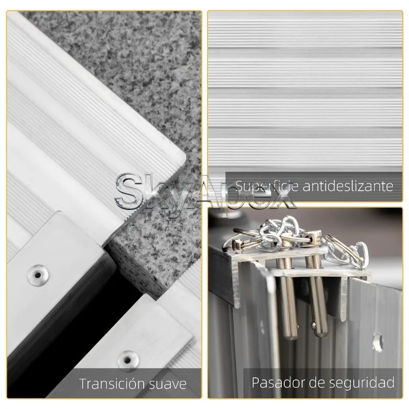 Multi Scene Foldable Wheelchair Ramp Portable Entry Transition Board For Residential Porch Stair Threshold Mobility Aid Daily