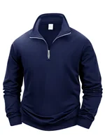 Autumn Men's Zipper Pullover Long Sleeve Sweater Men Warm Slim Casual Turtleneck Mock Neck Pullover Sweatshirts Tops 2