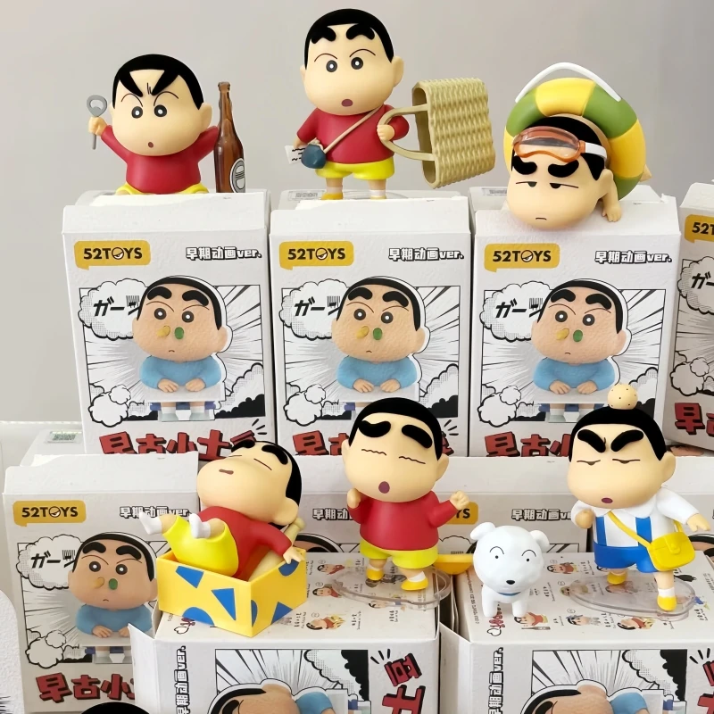 100% Genuine 52TOYS Crayon Shin-Chan Blind Box Old-Fashioned Little Potato Series Figurine Figurines Mystery Box Trendy Toy Gift