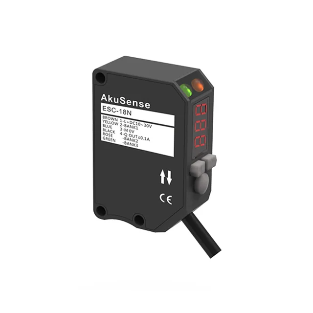 

Color Mark Sensor 4 Wire 10-30V Dc 18 Mm Distance Diffuse Reflective Photoelectric Sensor Transducer