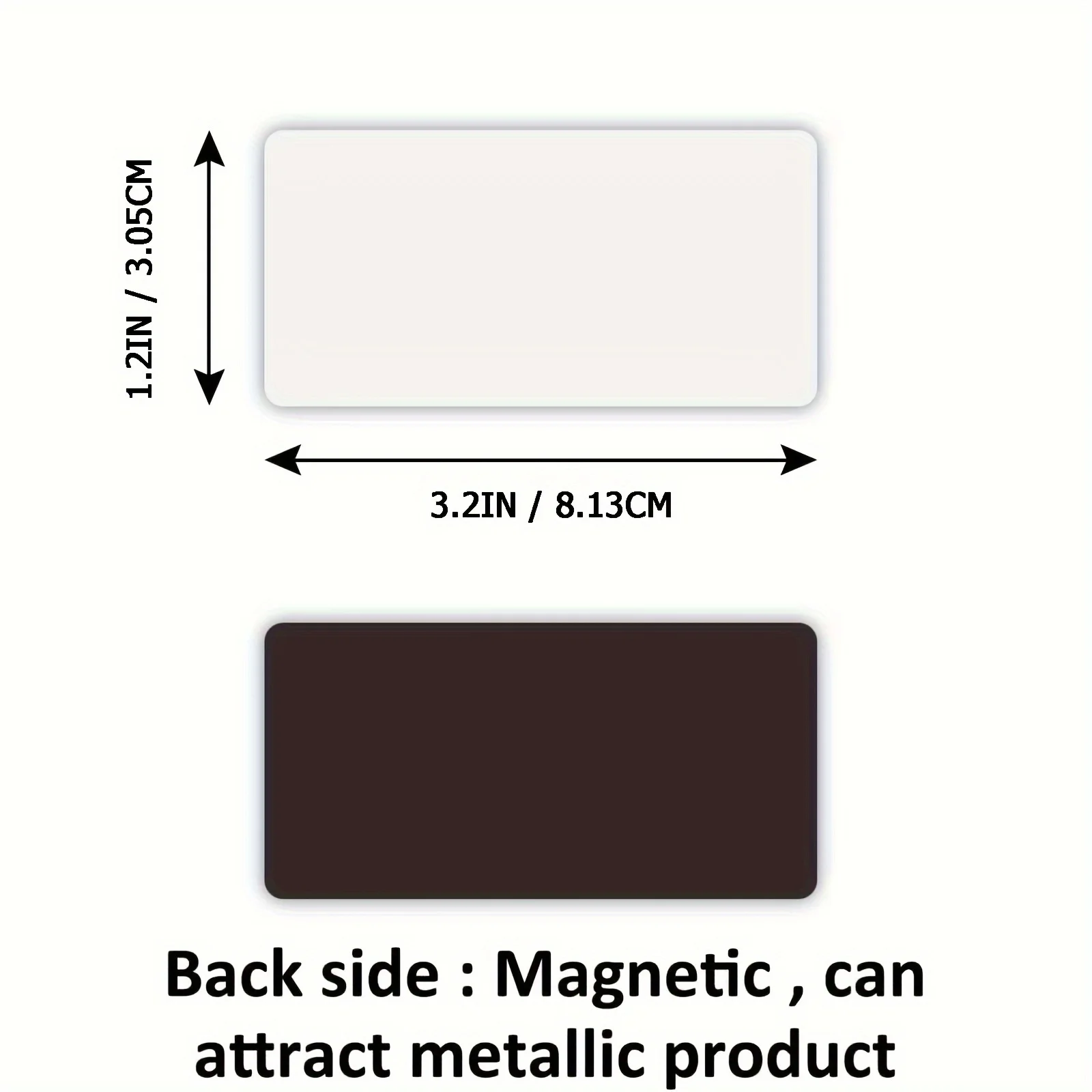 50 Pezzi 1.2"x3.2" Etichette Magnetiche Bianche, Strisce Impermeabili per Frigo Home Office Garage Frigorifero Carte Scrivibili Vuote