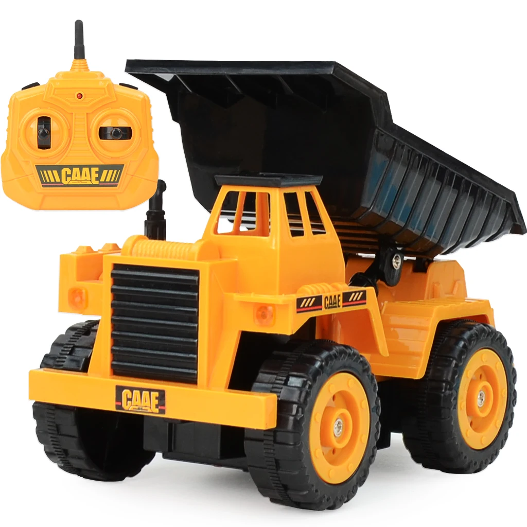 RC Trucks Mini Remote Control Bulldozer 1:32 Plastic Engineering Car Dump Truck Crane Excavator Model Electric Vehicle Toys Gift