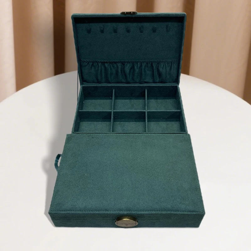 

Портативная дорожная шкатулка для драгоценностей, большая емкость для хранения серег, ожерелья, кольца, органайзер для ювелирных изделий, дисплей, простая пылезащитная коробка для хранения