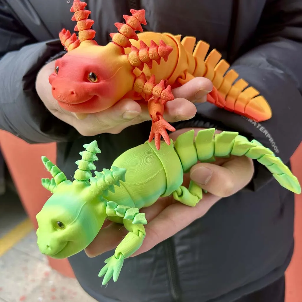 3D-gedruckte Salamander-Statue, flexibles 3D-gedrucktes Tier, bunte Figur-Statue, Geschenke, Valentinstag, 23 cm/9,06 Zoll – Detail 7