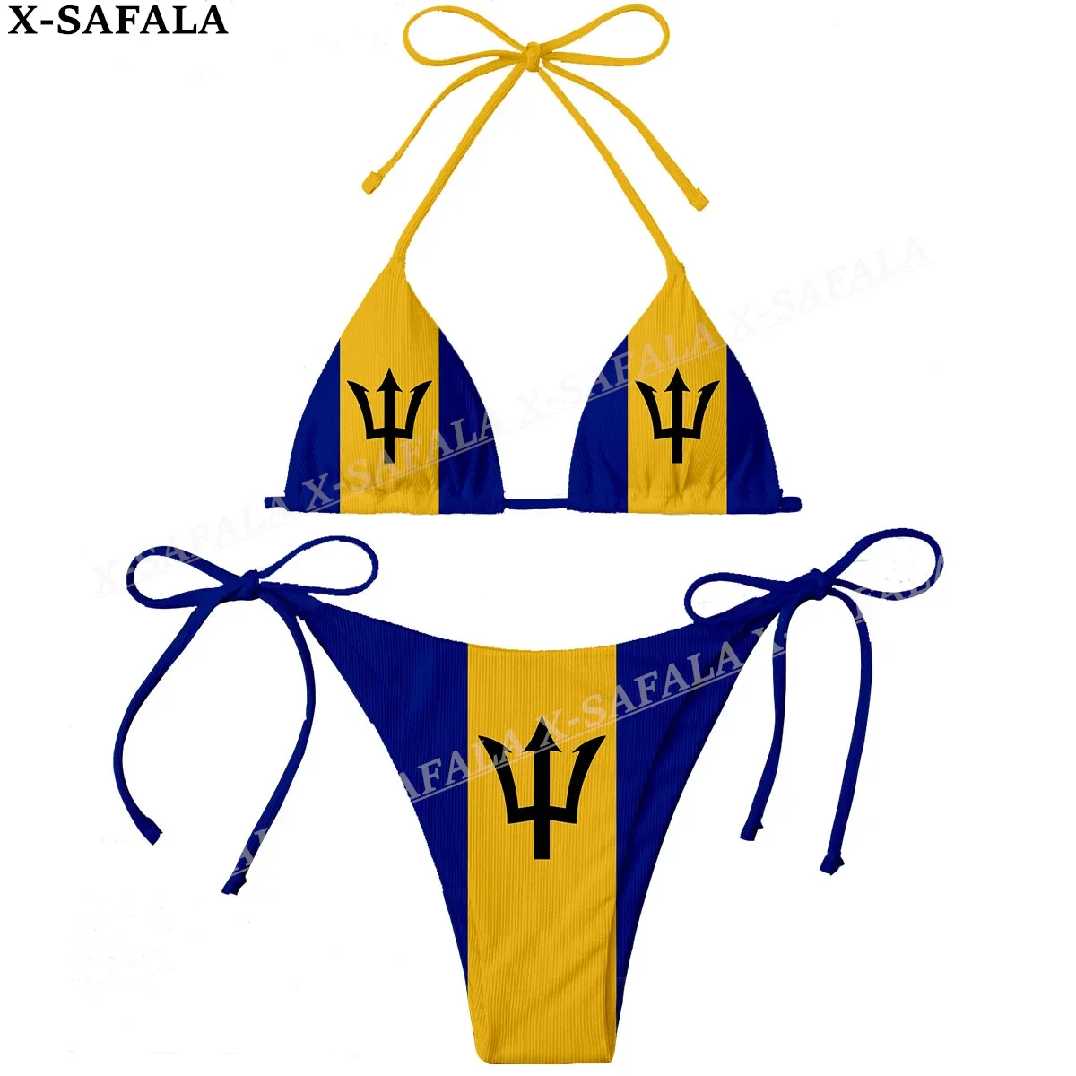 Barbados Country Flag 3D Print Women Micro Sexy Bikini Bra Set Summer Beachwear Sexy Beach Two Pieces Bathing Suits Swimwear