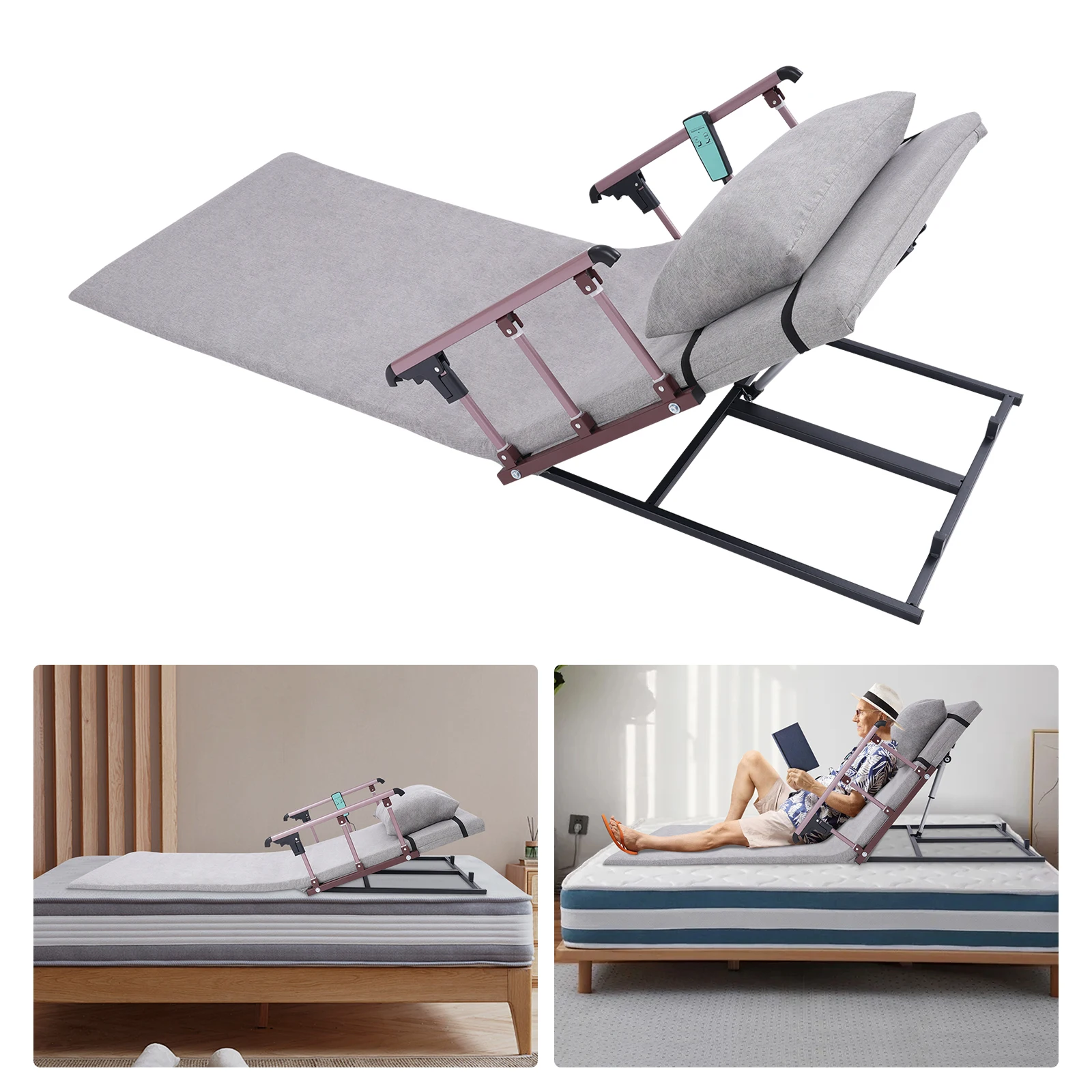 

Electric Carbon Steel Lifting Bed Backrest for Elderly,Gray/Green Adjustable Back Rest for Bed Sitting for Pregnant Women