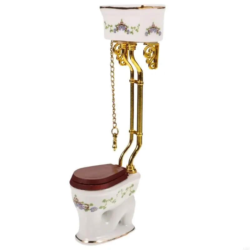 

J2HF Realistic Ceramic Mini Toilet 1/12 Scale Dollhouses Furniture Perfect For Tiny House Decors And Model Displays