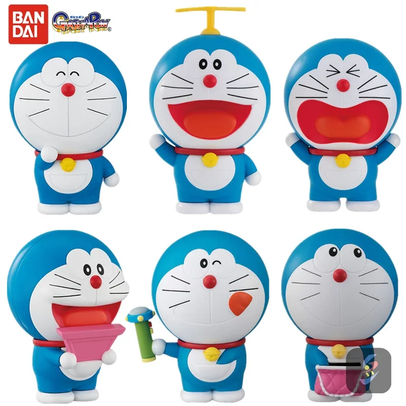 Original Bandai Japan Gashapon Kawaii Anime Figure Big Head Doraemon Cute Action Figure Miniature Capsule Toys Gift