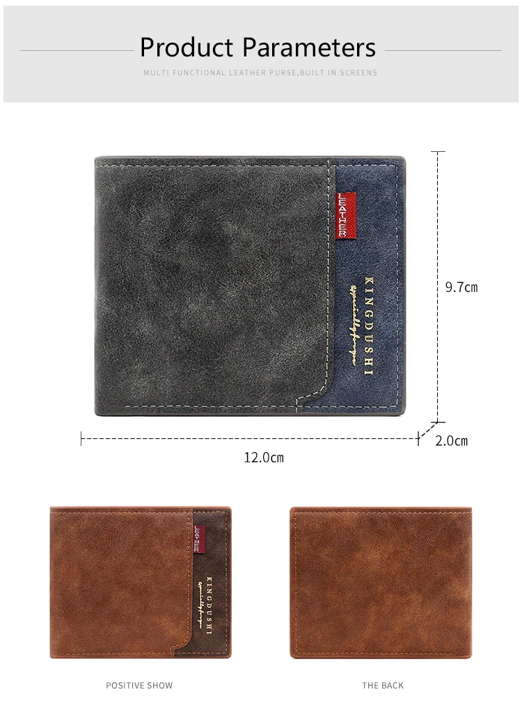 Kostenloser Name Gravur neue Männer kurze Brieftaschen hochwertige klassische Karten halter einfache männliche Geldbörse Reiß verschluss Münz tasche Männer Geld klammern – Detail 19