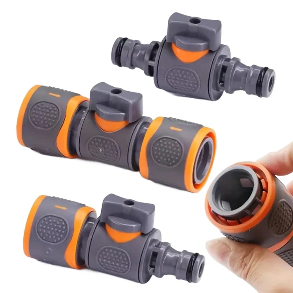 3-Pack Quick Connect Garden Hose Couplers With Shut-Off Valve, 16.5mm Male Fitting For Standard Hoses, Leak-Resistant Ball Valve