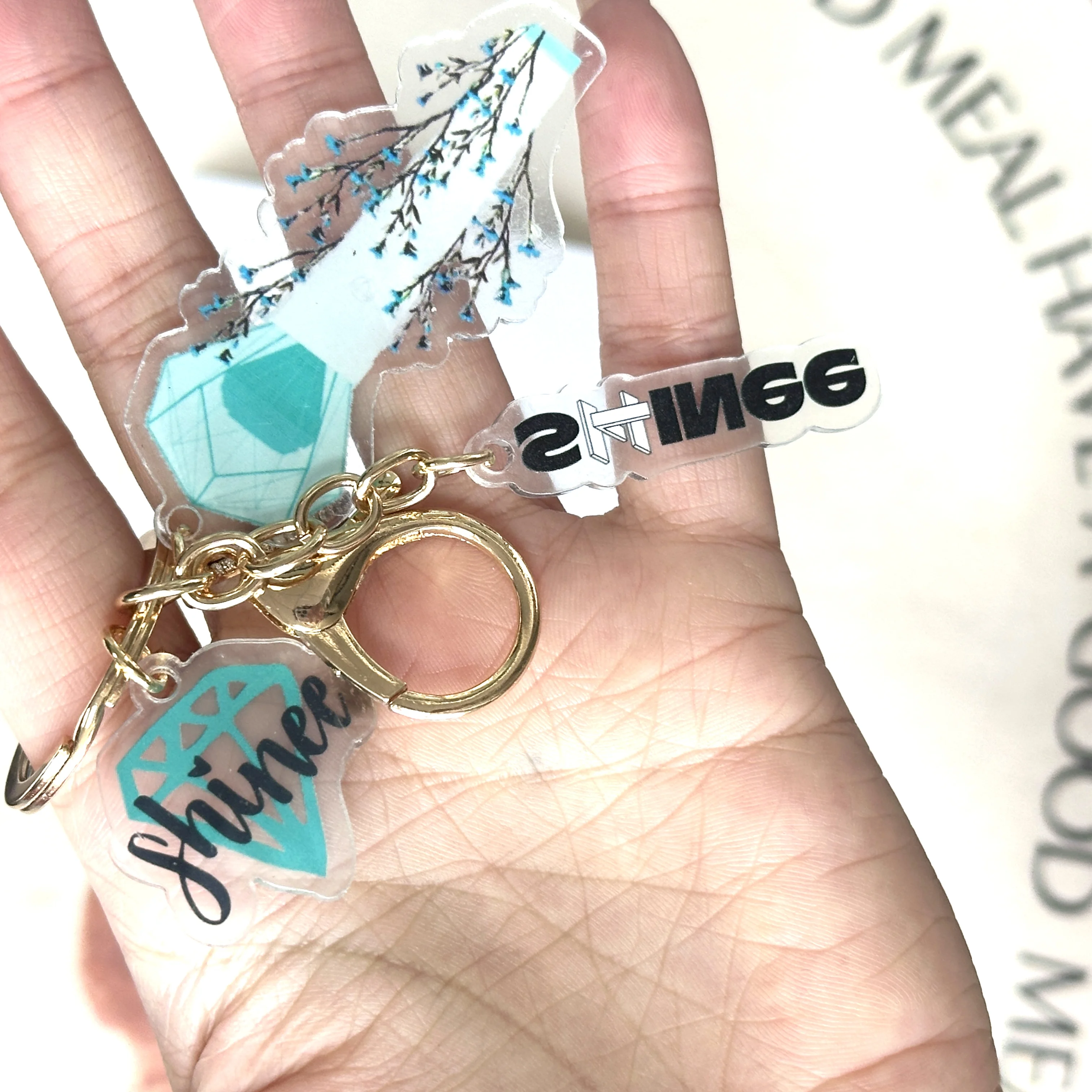 KPOP SHINee Light Stick Keychain Three-Piece Double-Sided ONew
