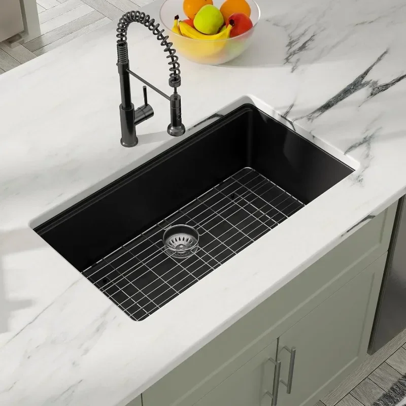 Granite Composite Kitchen Sink Workstation Undermount Single Bowl Large Kitchen Sink