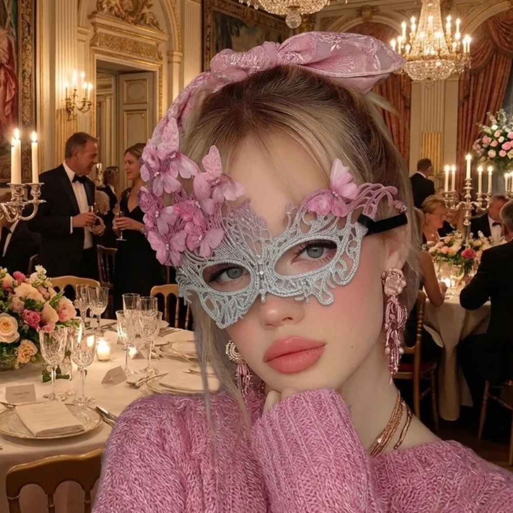 Multicolor Half-Face Lace Mask Seductive Style Cosplay Butterfly Mask Rhinestone Masquerade Funny Halloween Festival Party Masks