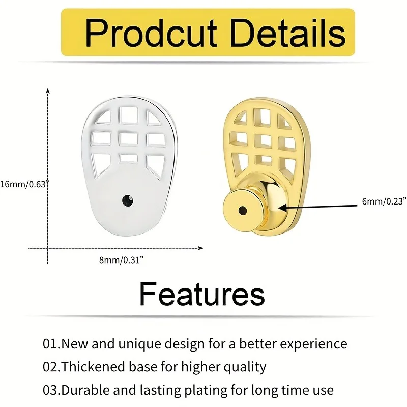 2PC 2026 New Ear Stud Back Holder, Suitable for Drooping Ears, Heavy Earring Ear Stud Back Holder