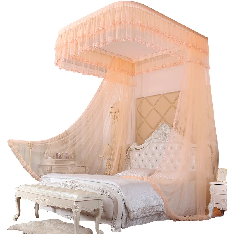 

Drawstring curtain mosquito net, thickened encryption U-shaped