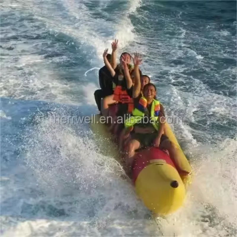 Коммерческие водные виды спорта Jumbo Water Banana Boat Hot Dog Tube Банановая надувная лодка