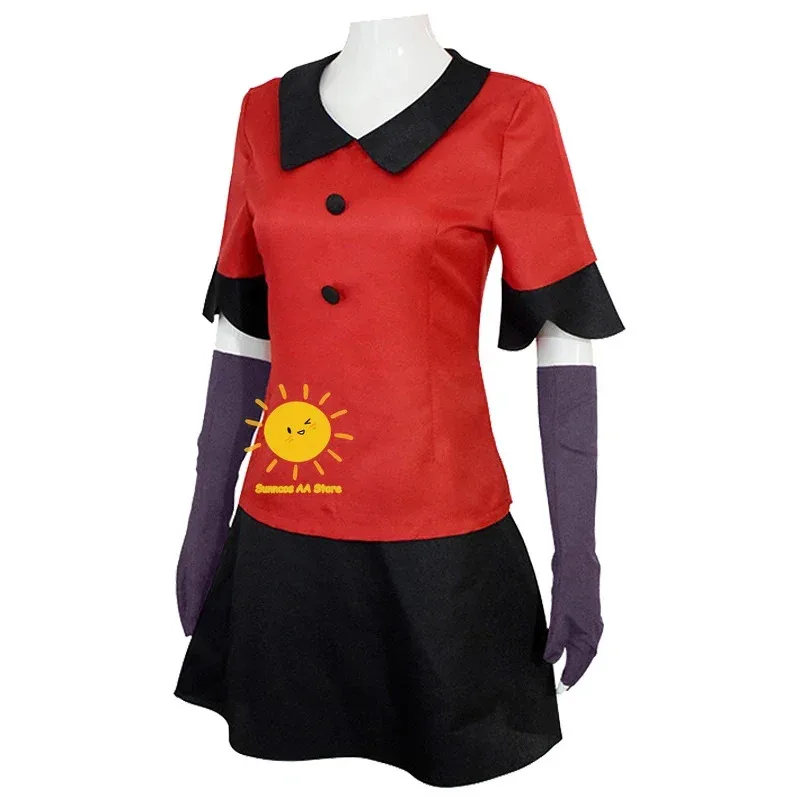 AD1 Hotel Anime Hazbin Vaggie Cosplay Kostüm Vaggie Uniform Cos Erwachsene Frauen Mädchen Party Teufel Radio Dämon Karneval Geburtstag5@rD ~