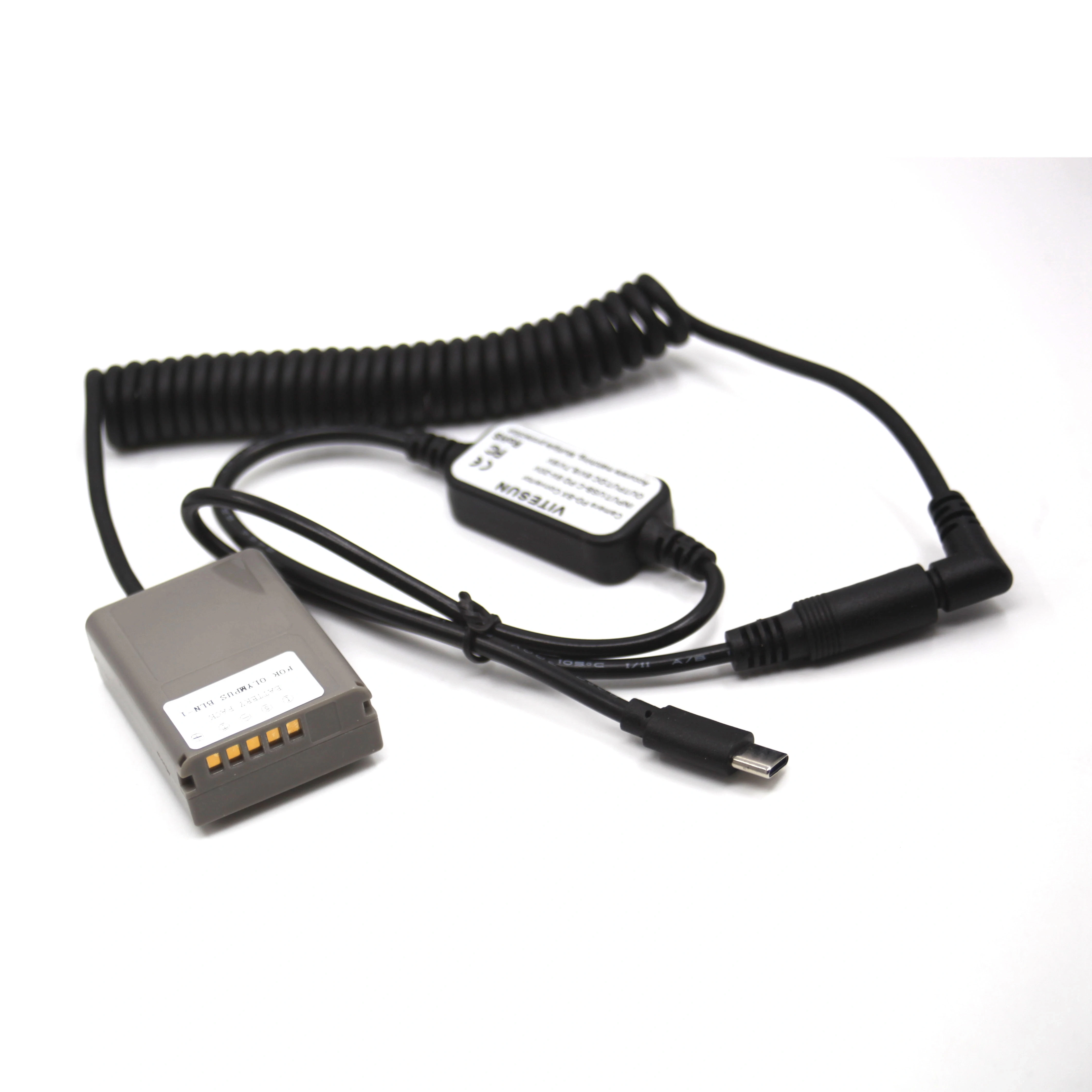 USB-C DC Cable Female Plug+PS-BLN1 Dummy Battery BLN-1 DC Coupler Supply for Olympus OM-D E-M1 P5 M5 PEN-F E-M5II Camera