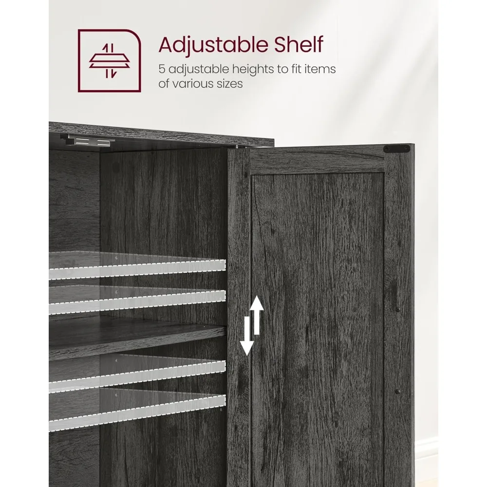 Gabinete de almacenamiento con estante ajustable, aparador tipo buffet, credenza para espacios habitables y pasillos de entrada