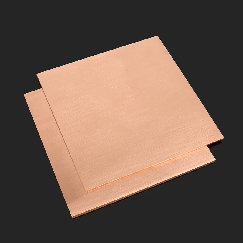 แผ่นทองแดง T2 ความหนา 0.1-5 มม. แผ่นฟอยล์โลหะทองแดง Cu 10 มม.-600 มม. ตัด CNC DIY