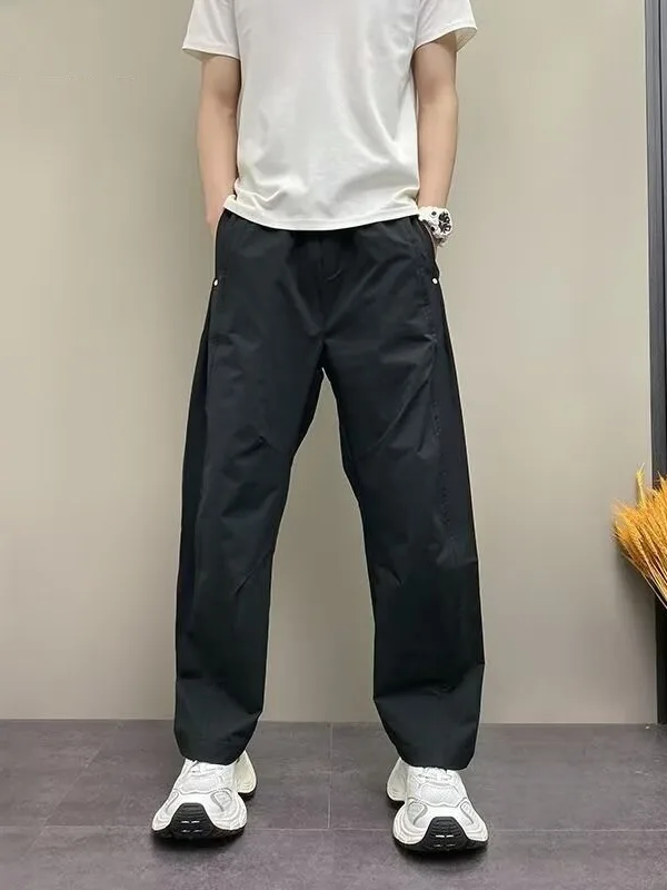 

Американские легкие брюки Qui Dry Ice Silk для занятий спортом на открытом воздухе, мужские летние повседневные драпированные прямые брюки