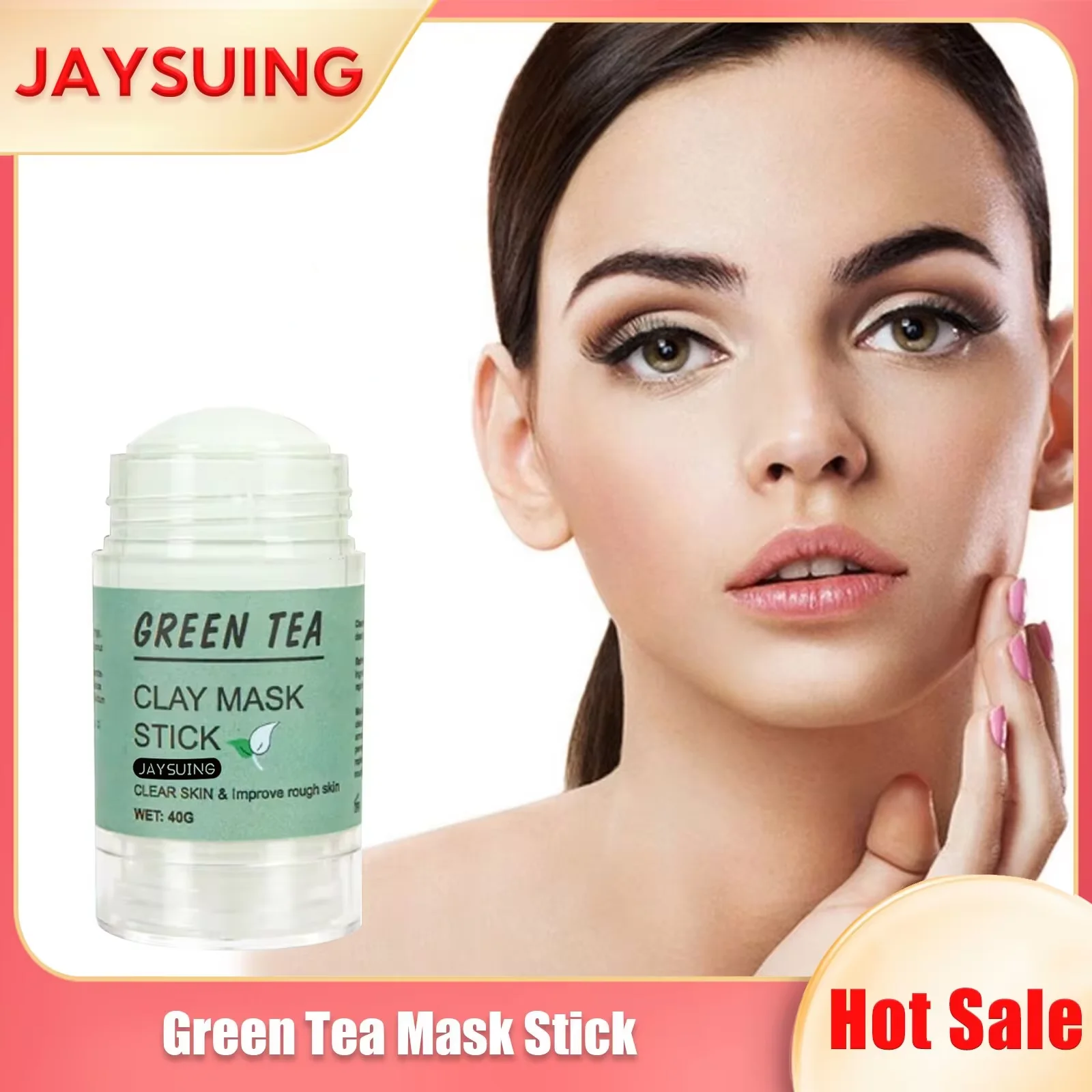 Green Tea Solid Cleansing Mask Remove Blackhead Oil Control Dispel Acne Blemish Smear Mud Film Hydrating Shrink Pore Mask Stick