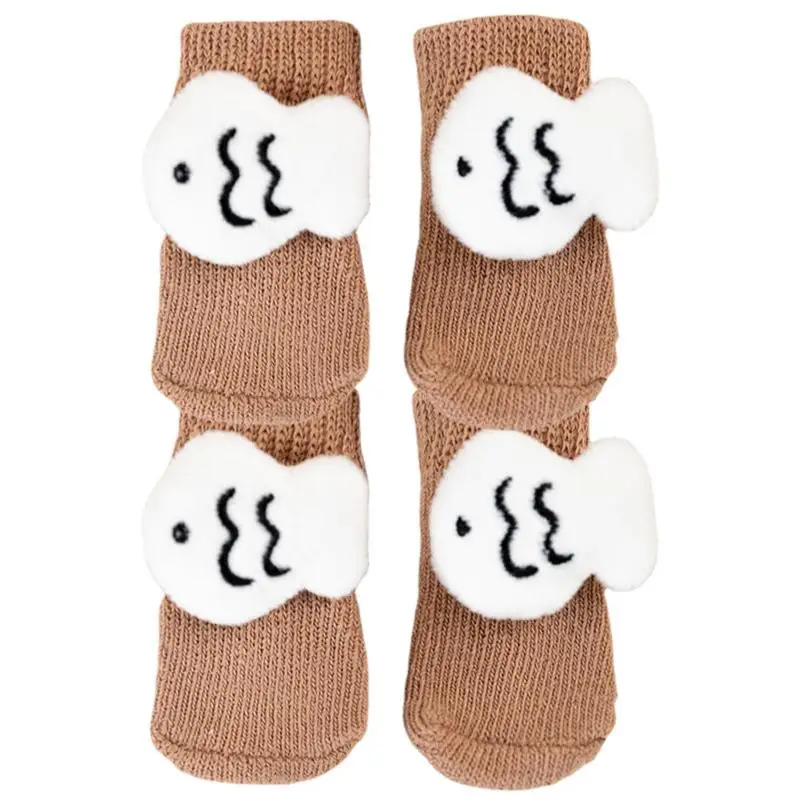 Dog Socks Cartoon Grip Protector Anti Slip Socks For Dog No Pilling Comfortable Socks For Daily Wear Polyester No Breaking Dog