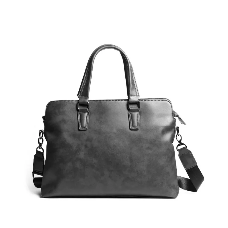 Sacs à main de luxe en cuir souple gris d'affaires pour hommes, étuis à bombes pour hommes, sac messager initié de haute qualité, sacs pour ordinateur portable de bureau masculin