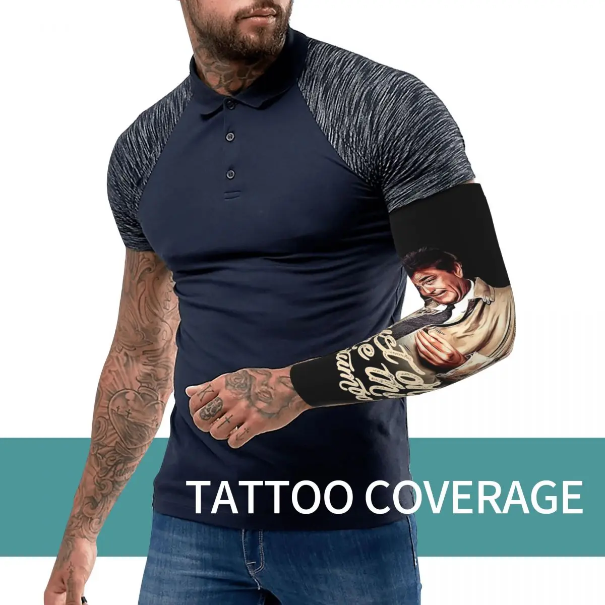 コロンボ - テレビ番組 アームスリーブ メンズ レディース 日焼け止め UVカット タトゥーカバーアップ スポーツ冷却 サイクリング