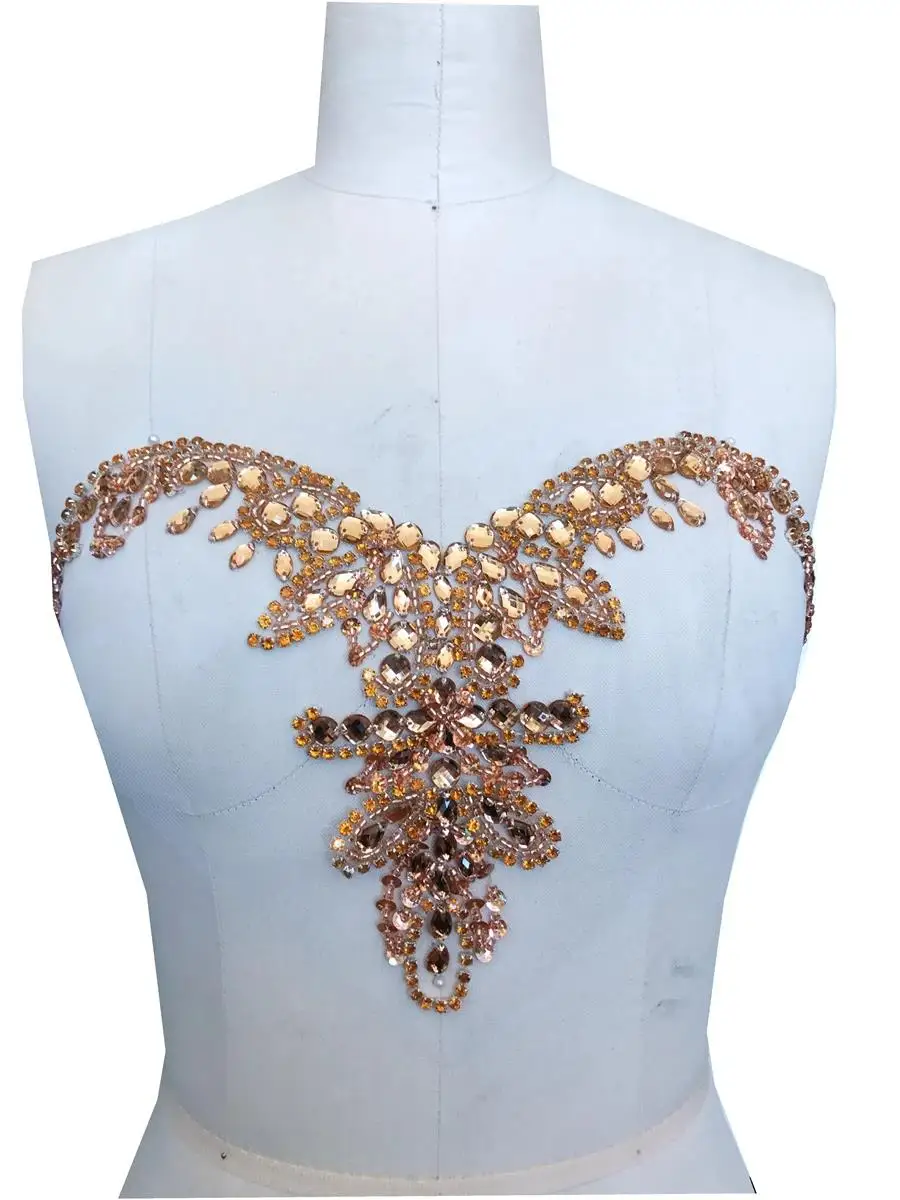 13 Colors Handmade Beaded Diamond Crystal Sweetheart Luxury Rhinestone Material Apparel Decoration Evening Dress Neck Accessory