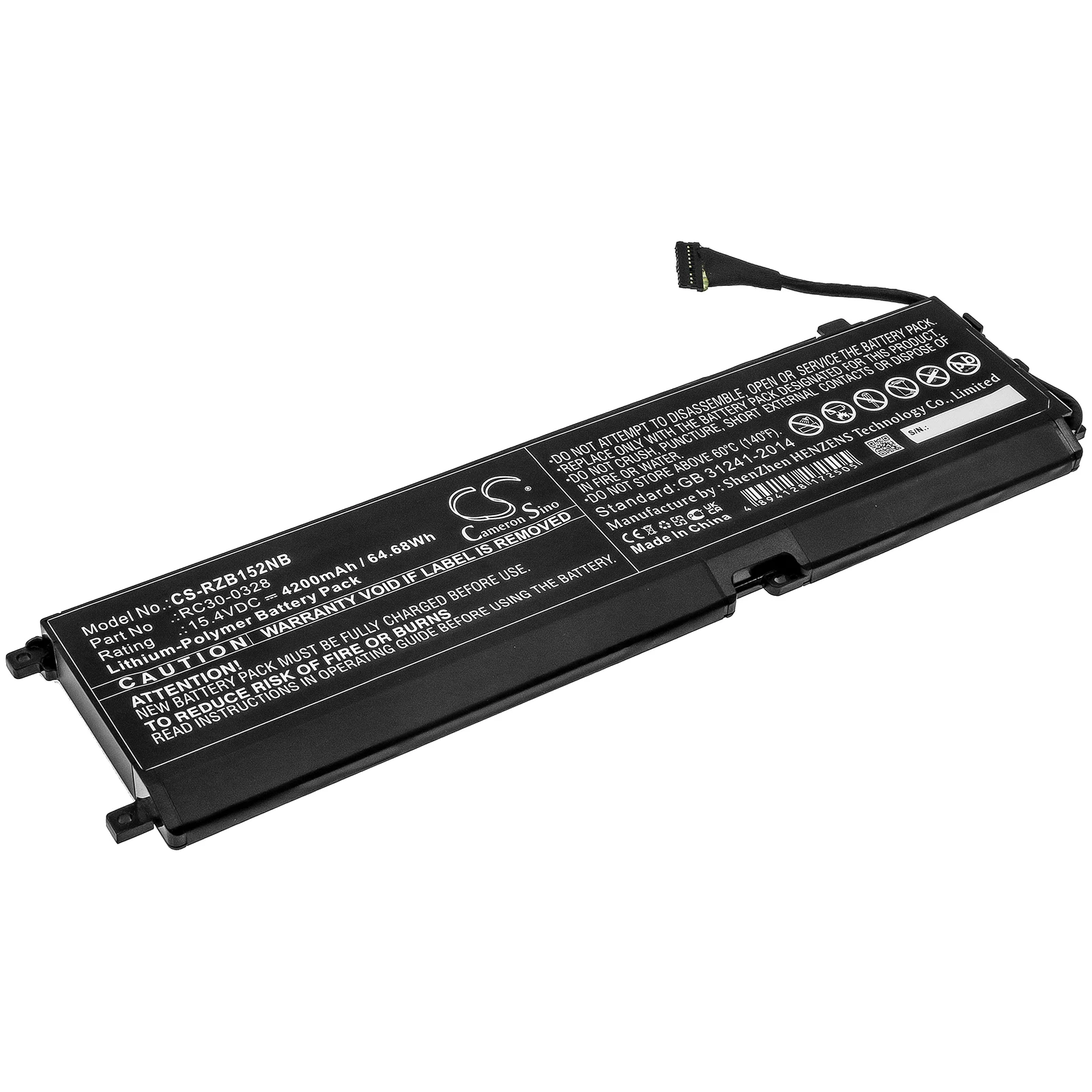 

Li-Polymer Notebook, Laptop Battery for Razer 15.4v 4200mAh