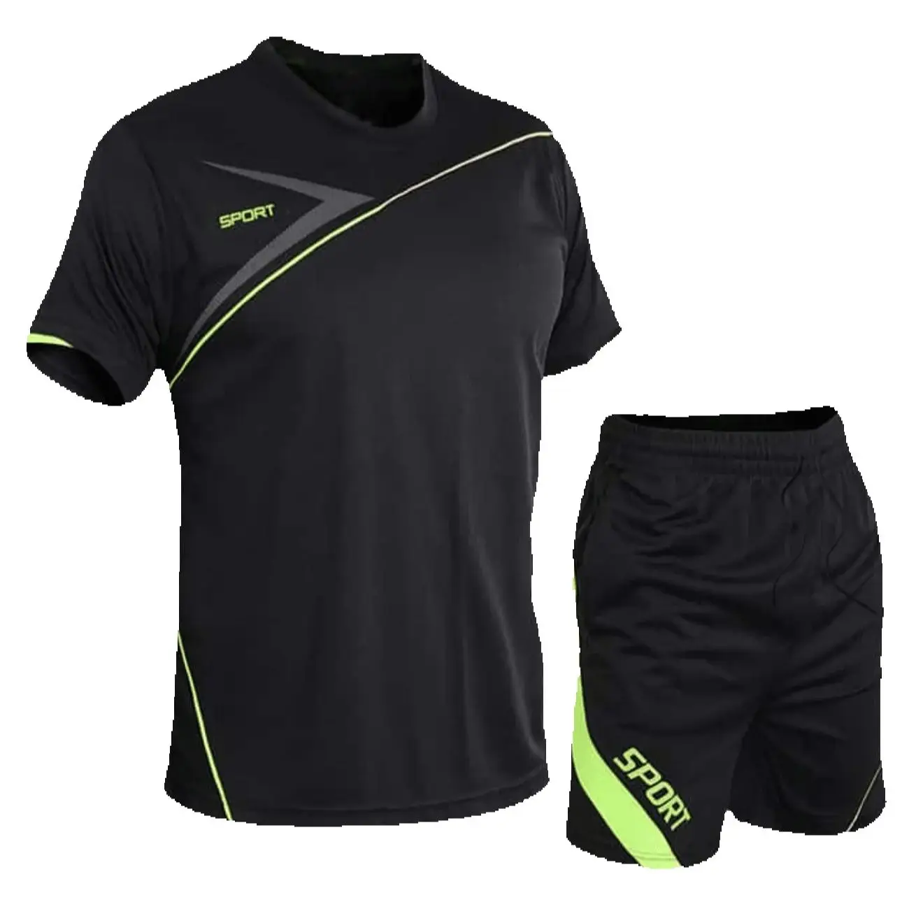 

Summer Men's T-Shirt Casual Sports Suit, Two-Piece Set of T-Shirt + Shorts for Outdoor Leisure Sports and Beach, Breathable and Quick-Drying