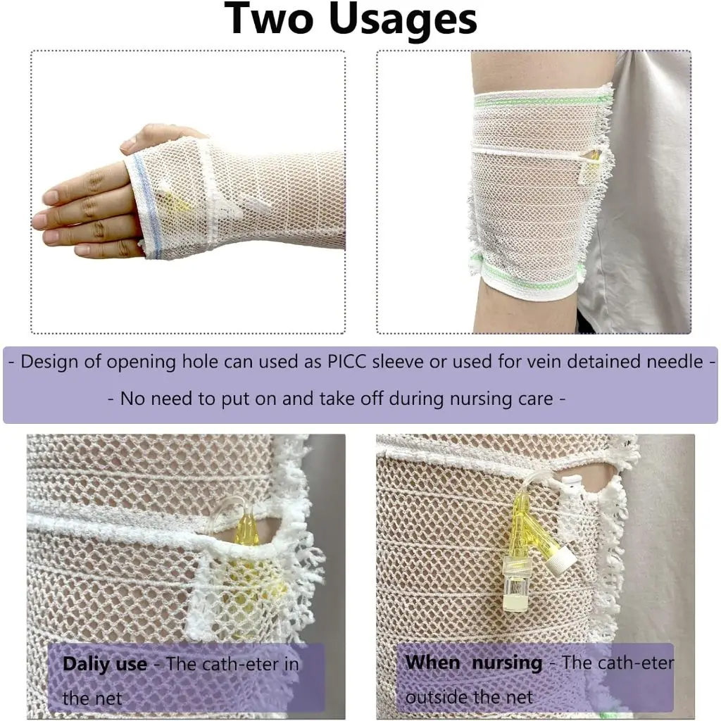 1PC PICC  Line Cover Sleeve Mesh Elastic Net Arm Nursing Picc Shield Catheter Protector for Baby Child Adult