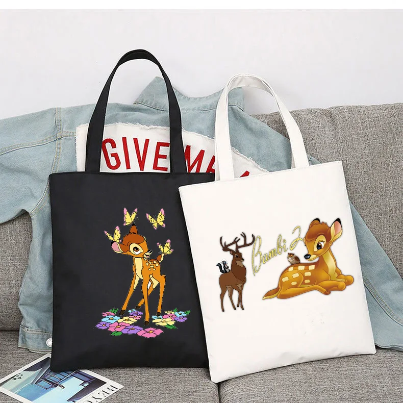 

Bambi Shopper Bags Shopping Bag Travel Shoulder Bag Student Cute Canvas Bags Large Capacity College Handbag
